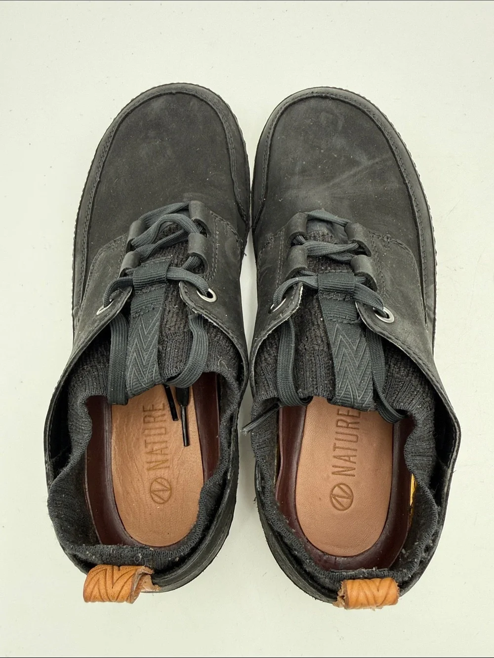 Clarks nature Men's Black Casual Lace-Up Shoes 8.5 leather upper casual office